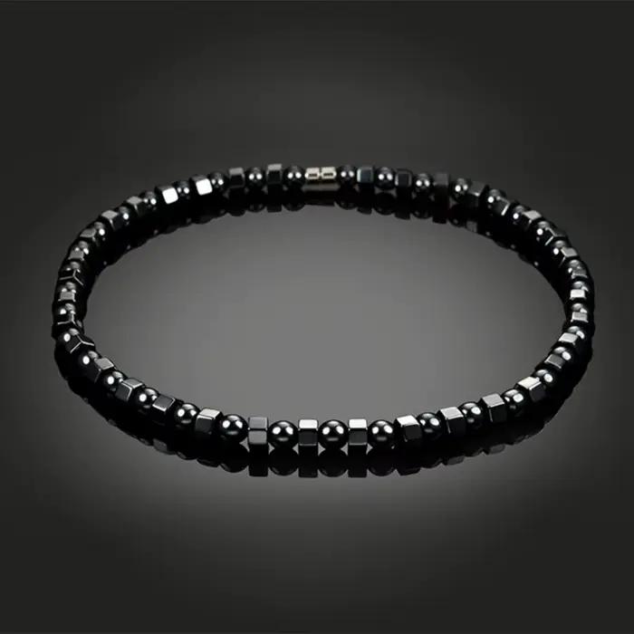 Collier en hématite noire, collier thérapie magnétique guérison, soulagement douleur pour le cou