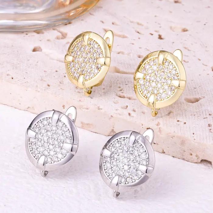 Juya – crochets de boucles d'oreilles décoratifs plaqués or 18 carats