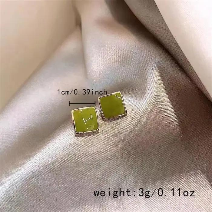 Boucles d'Oreilles Géométriques Vertes pour Femmes