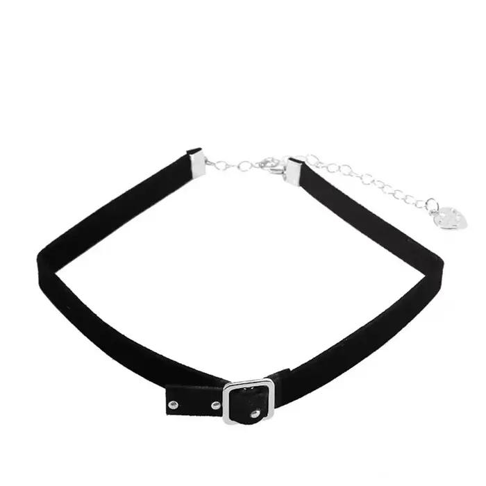 Collier chaîne de clavicule en cuir noir fin ras du cou gothique sensuel pour femmes soirées événements spéciaux