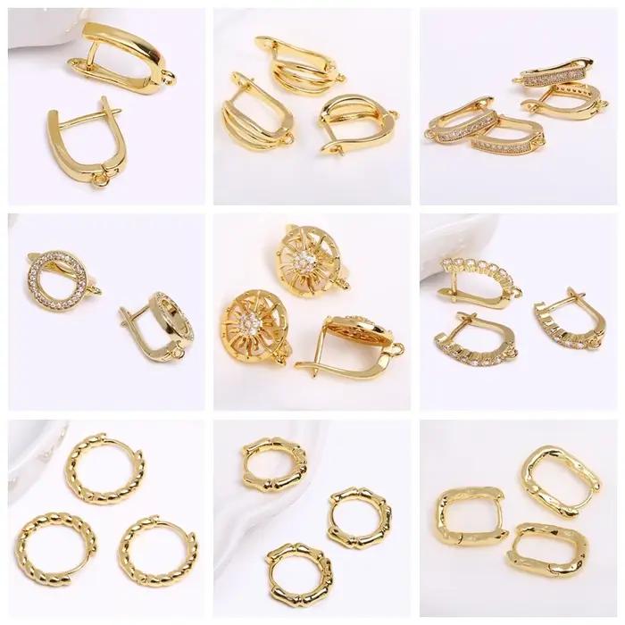 Boucles d'oreilles en laiton plaqué or 14K