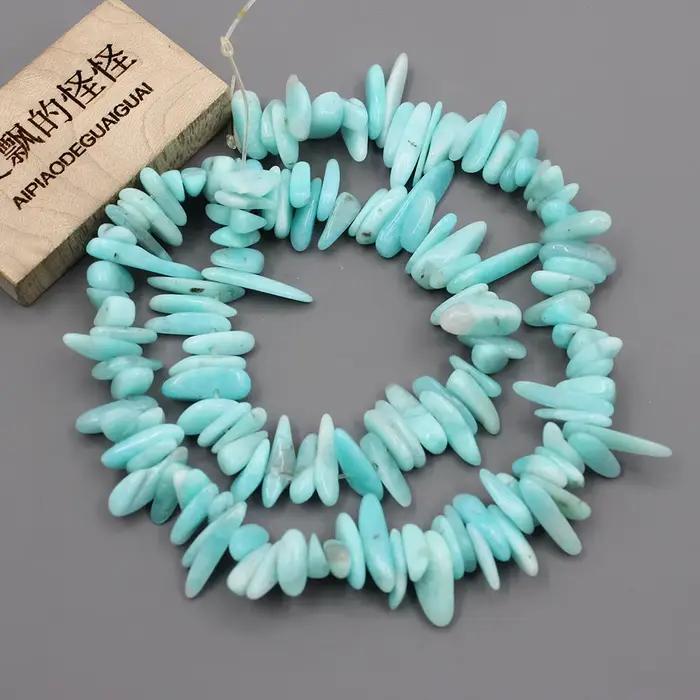 APDGG – perles en Amazonite péruvienne naturelle, libres de forme, 15.5 pouces, pour fabrication de bijoux, DIY