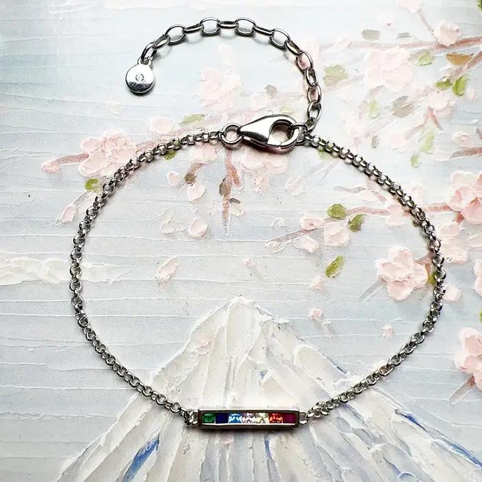 Bracelet à maillons délicats en argent regardé JO925 pour femme