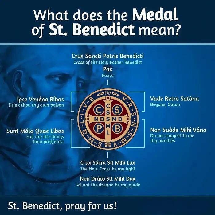 YILUOCD Saint benoît de Nursia médaille pendentif collier amulette puissante de bijoux de Protection spirituelle