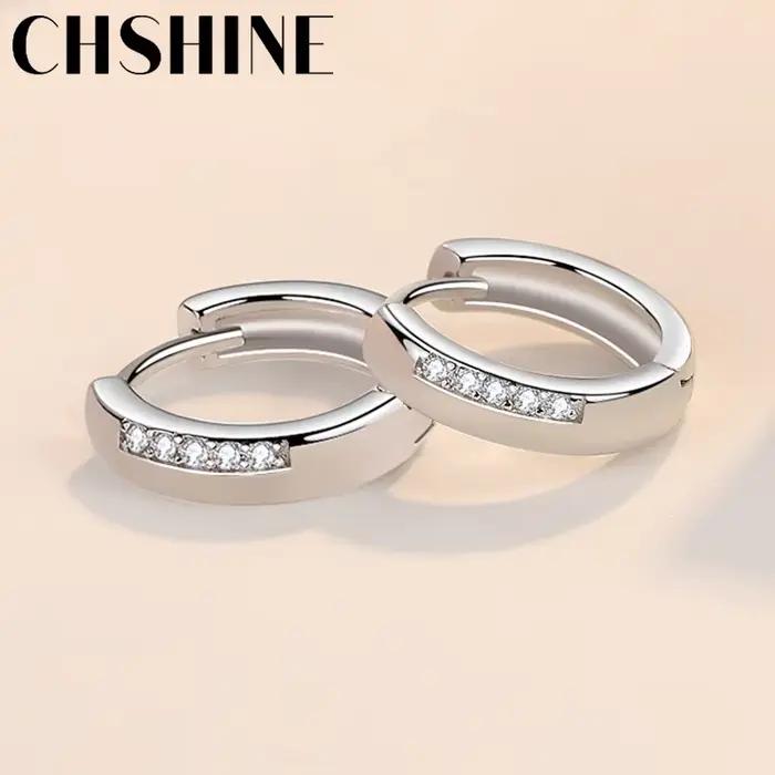 CHSHINE 925 en argent Sterling été Simple Zircon boucles d'oreilles pour les femmes de mariage bijoux de mode