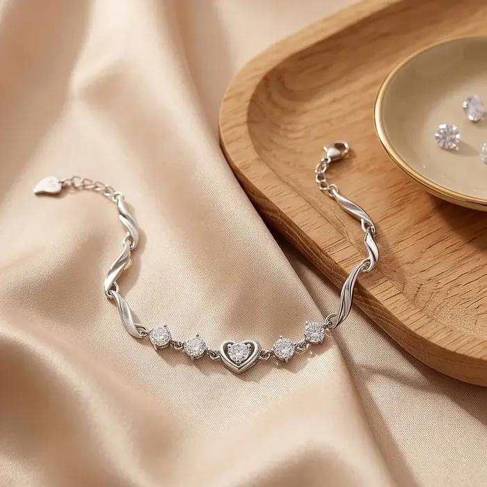 Bracelet à maillons ondulés torsadés pour femmes