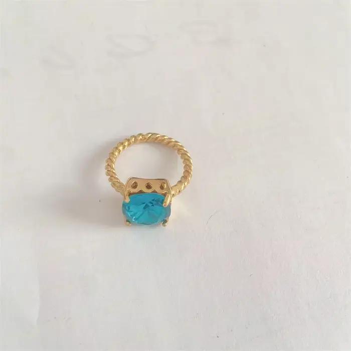 Bague bleue princesse scintillante en Zircon