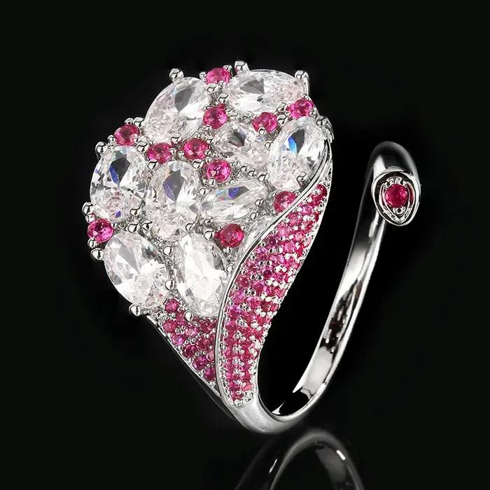 Bague ajustable en forme de feuille pour femme