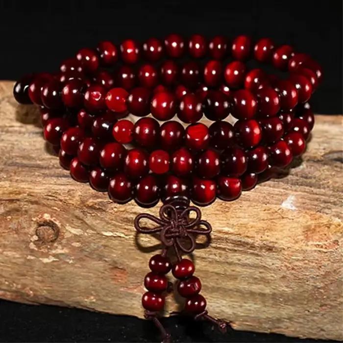 Bracelet en bois de santal naturel pour hommes et femmes