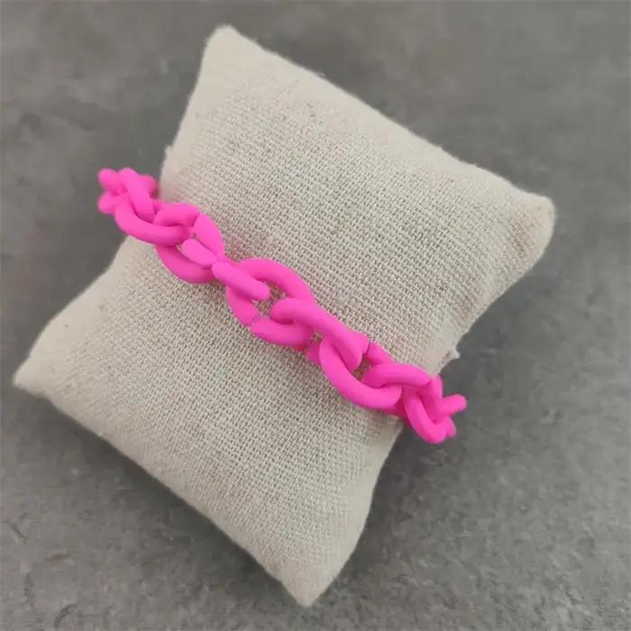 Bracelets porte-bonheur en forme de cœur d'amour pour femmes, couleur argent, plaqué caoutchouc, acr