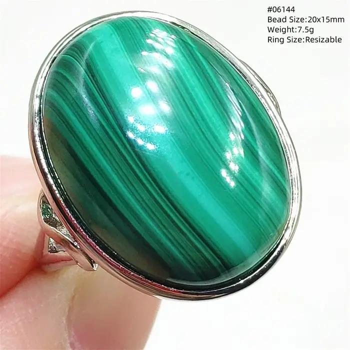 Bague en malachite verte naturelle réglable pour femmes et hommes, pierre de mode, alliance de mariage, bijou de qualité, pierre précieuse, certifiée CNNG, idéal pour les occasions spéciales