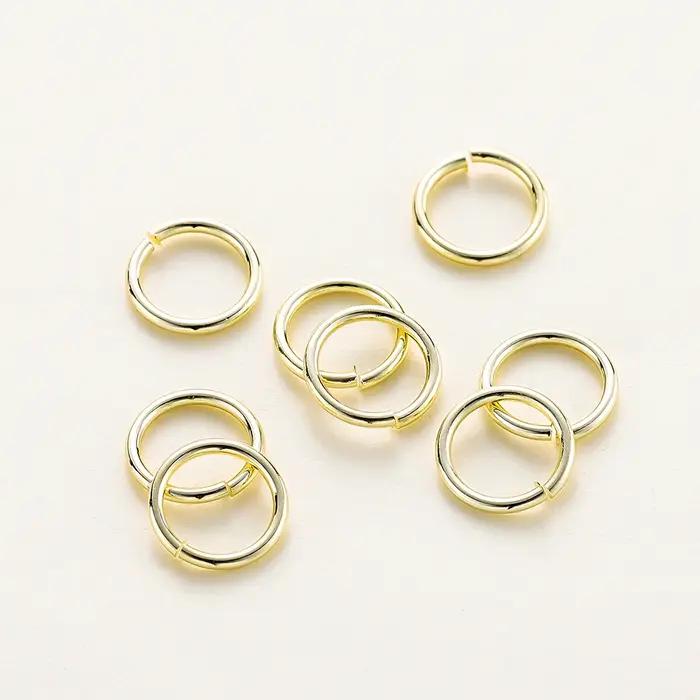 Anneau de saut ouvert en laiton plaqué or véritable 14K/18K, 50 à 200 pièces/lot, anneaux de connexi