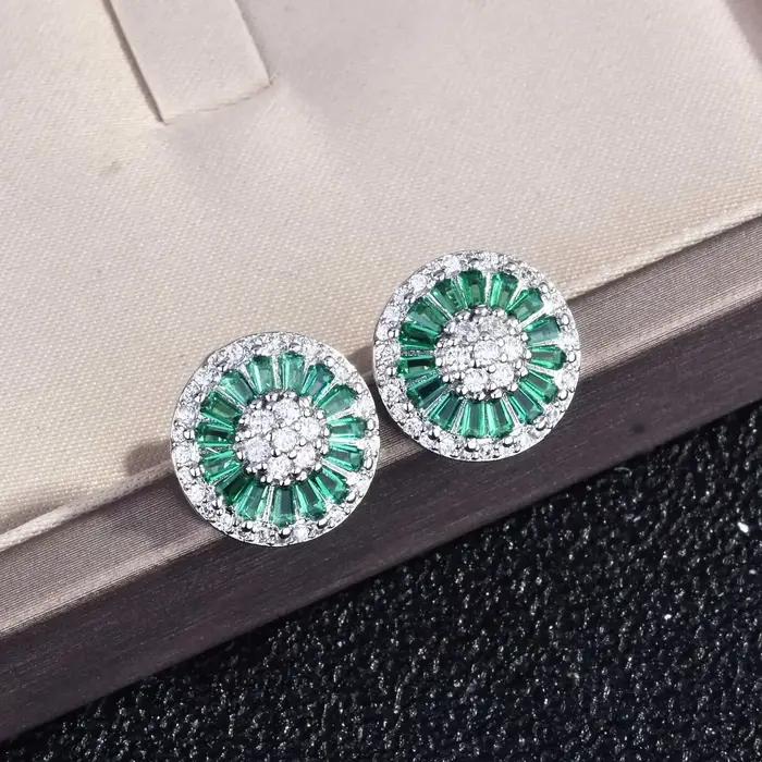 DIWENFU réel S925 en argent Sterling boucle d'oreille goutte naturel émeraude bijoux pour femmes Fine Bizuteria pierre précieuse Turquoise boucles d'oreilles boîte