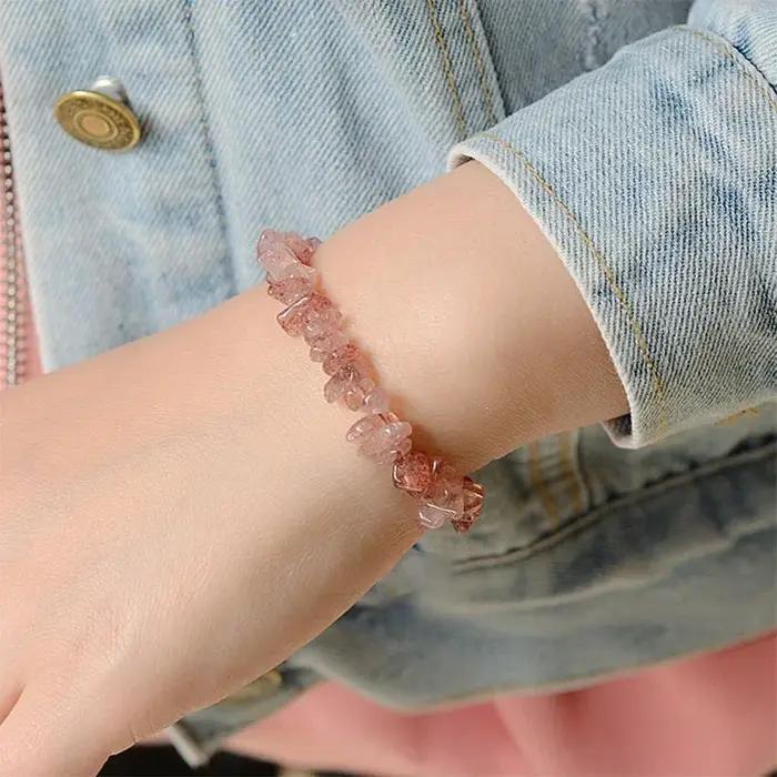 Bracelet en pierre de cristal naturel pour femmes