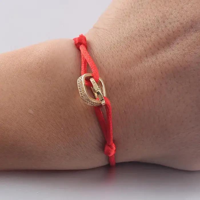 Bracelet en corde réglable avec chiffres interblocés à deux anneaux