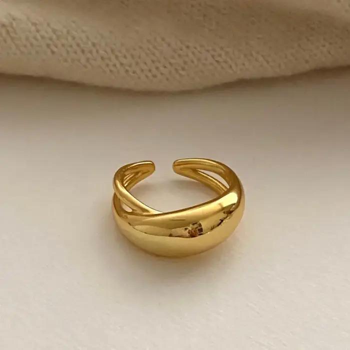 Bague Anenjery en cuivre géométrique pour femmes, design unique et tracker d'humeur, idéal pour les occasions spéciales, cadeau parfait pour mère, épouse, petite amie, fille ou meilleure amie