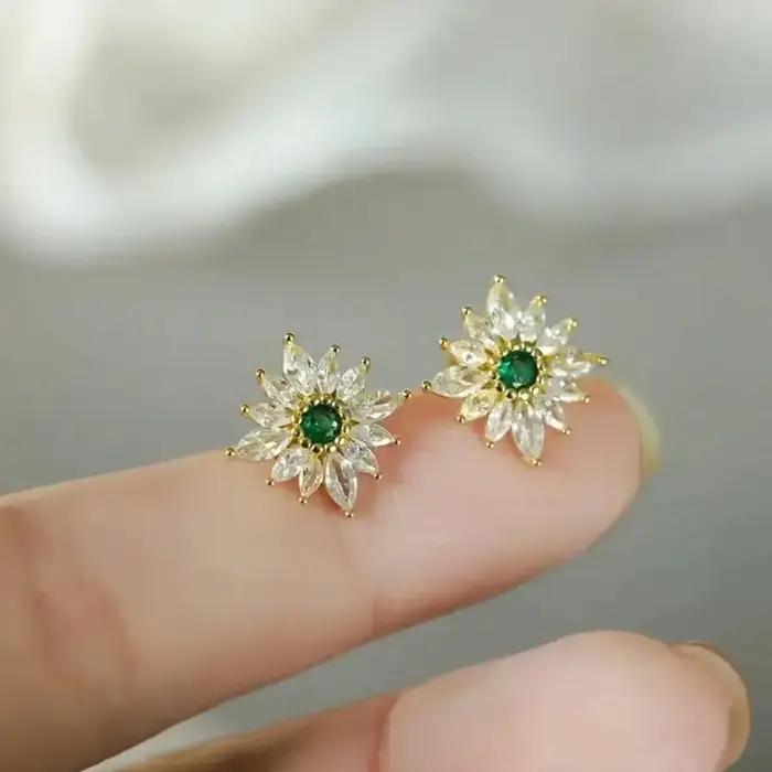 Parure de bijoux en métal motif feuille de tournesol, collier et boucles d'oreilles, luxe léger, pou