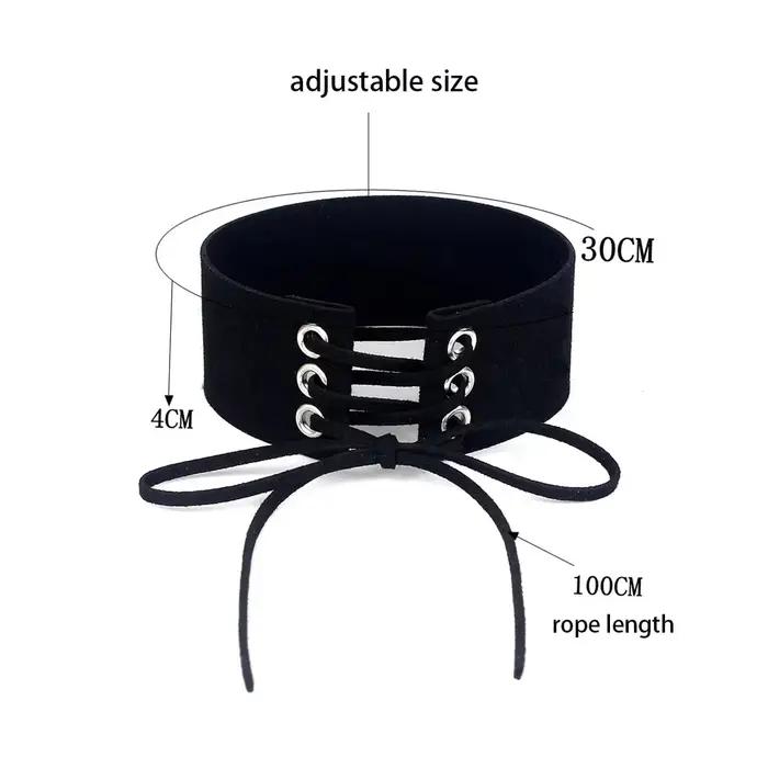 Collier ras du cou en velours et cuir pour femmes et filles, Sexy, Harajuku, à lacets, Anime, Vintag