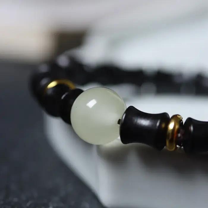 Bracelet articulé en bambou et ébène