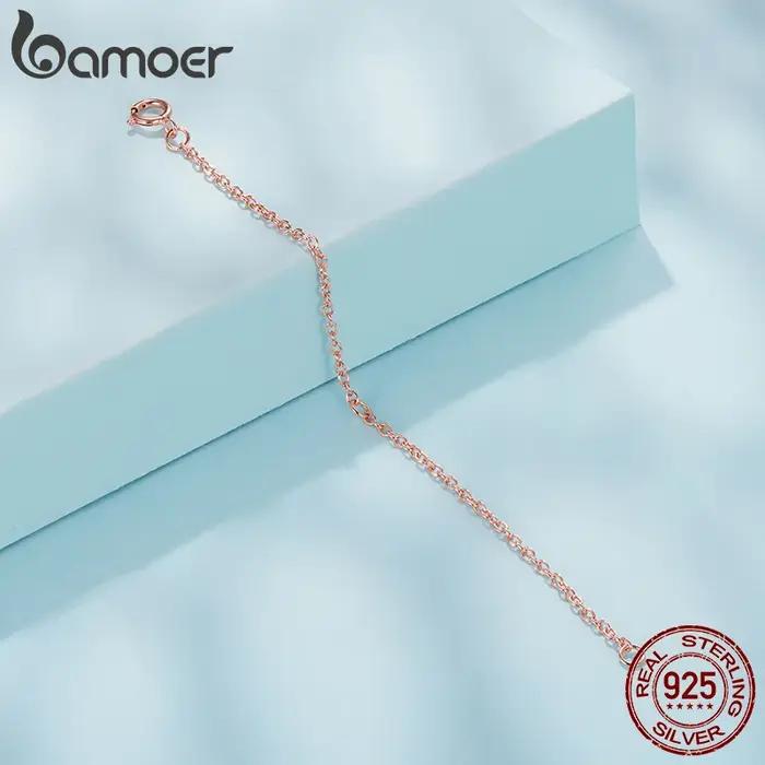 BAMOER Extensores de collier en argent sterling 925 plaqué or