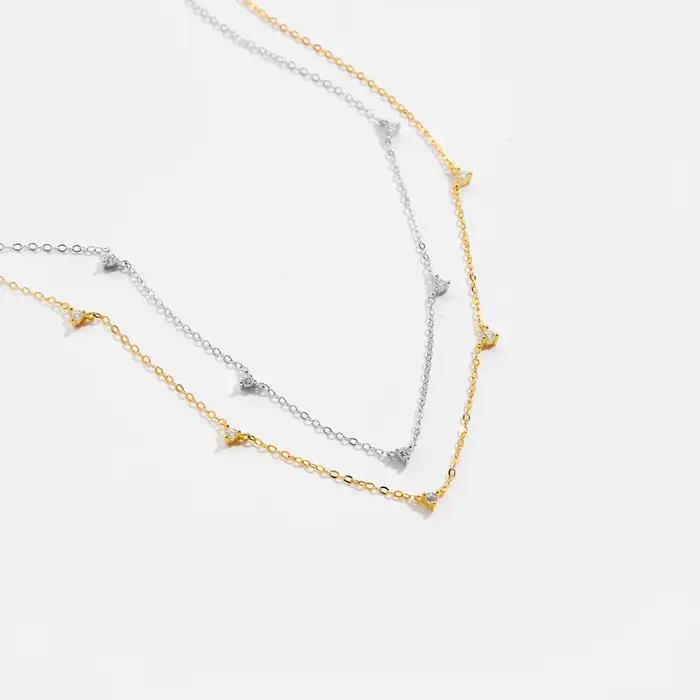 ANDYWEN 925 argent Sterling or Zircon CZ breloque tour de cou longue chaîne collier bijoux fins cristal fête