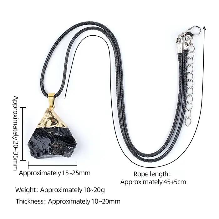Collier en pierre semi-précieuse naturelle irrégulière plaqué or