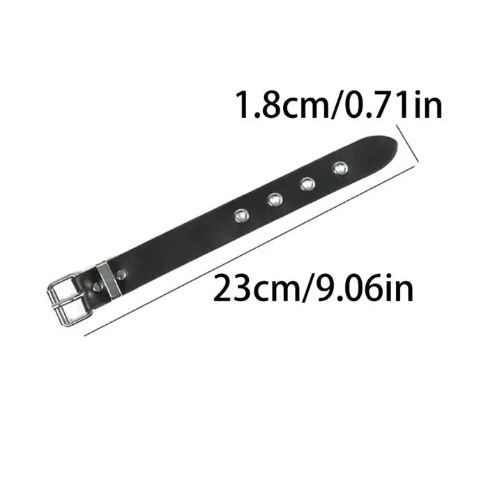 Bracelet à large sangle cuir verrouiller ajustable pour style punk et vintage occasions spéciales