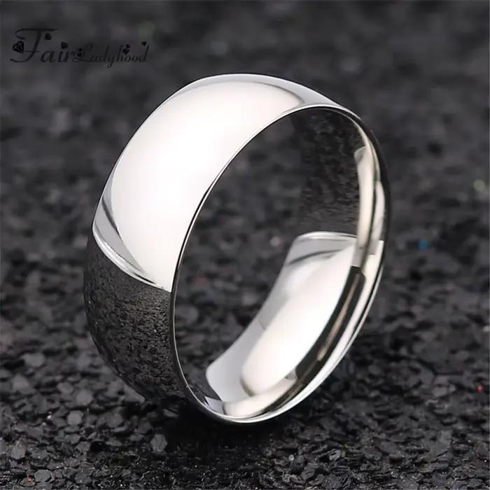 Bague de mariage FairLadyHood alliance de couple plaquée or rose acier inoxydable pour homme et femme occasions spéciales
