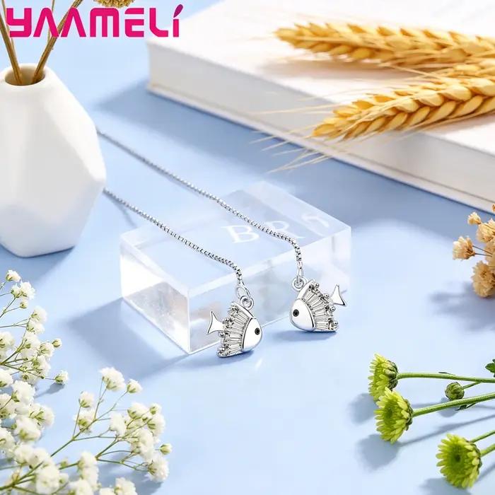Boucles d'oreilles de luxe en argent Sterling 925 pour femmes et filles, bijoux tendance pour fiança