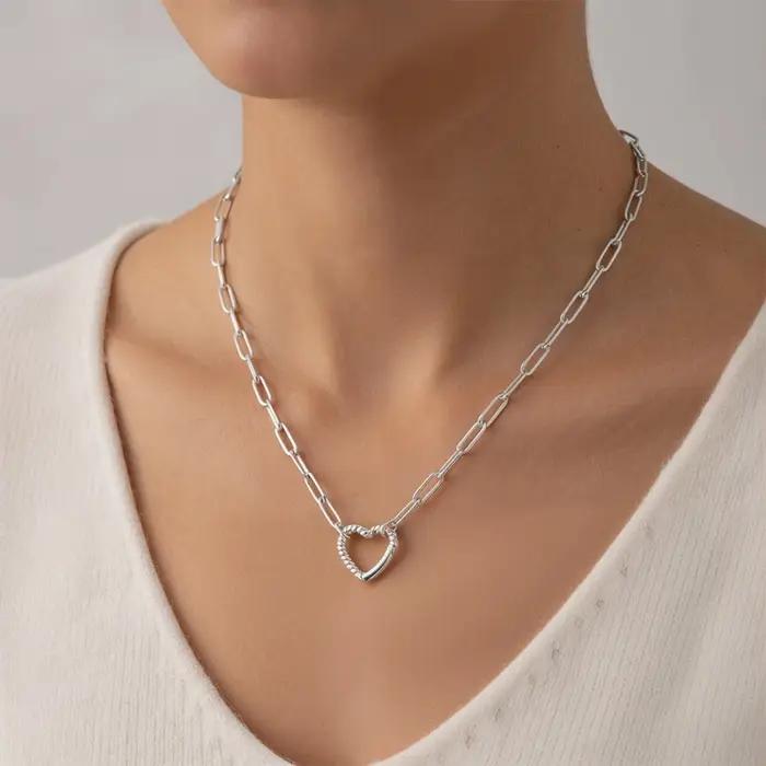 Collier en argent sterling 925 avec nœud en cristal pour femmes, bijou élégant pour occasions spéciales