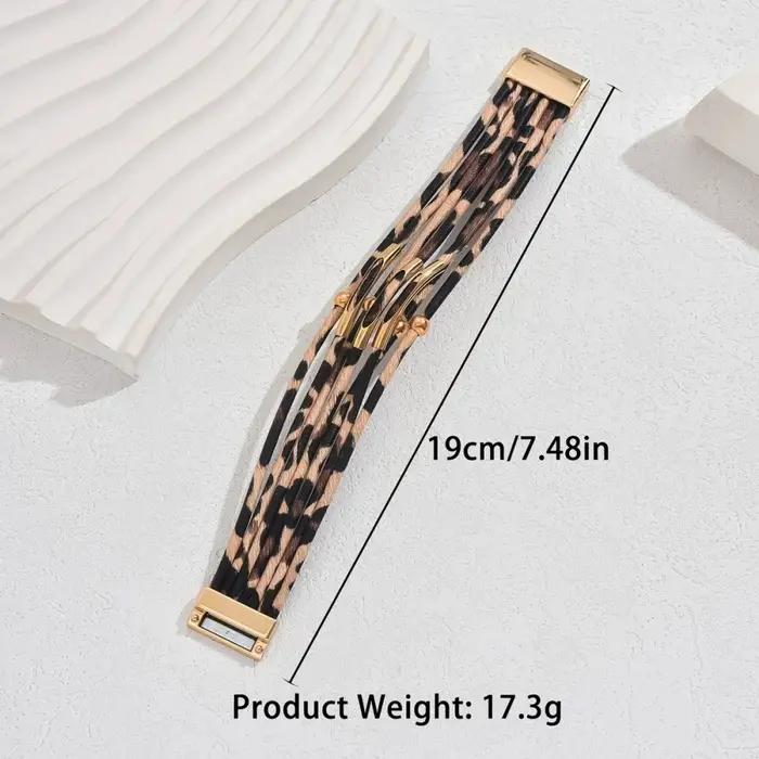 Bracelet créatif rétro imprimé léopard