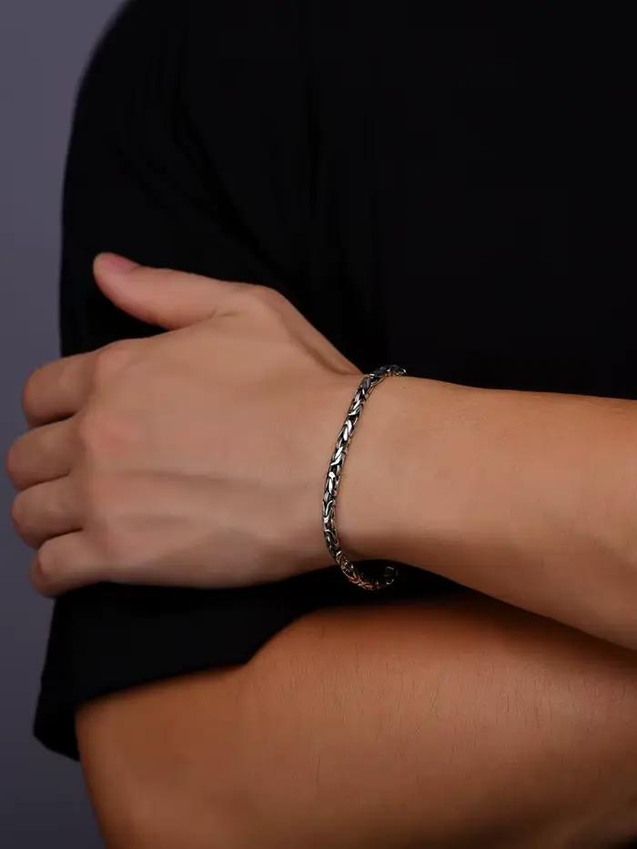 Bracelets en argent massif S925 pour hommes et femmes
