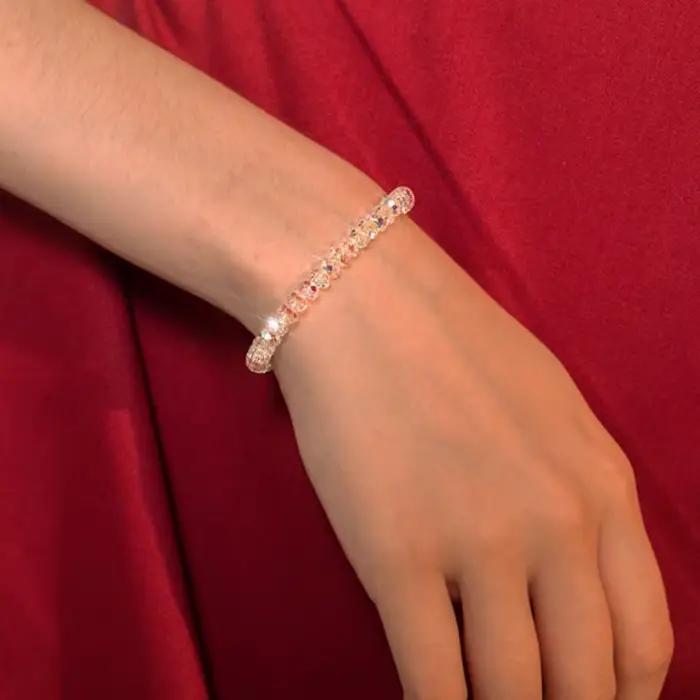 Bracelets en cristal transparent pour femmes et filles