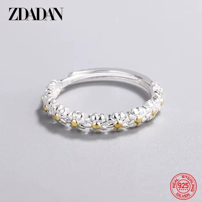 ZDADAN-Bague Ajustable en Argent Sterling 925 pour Femme et Fille, Bijoux à la Mode