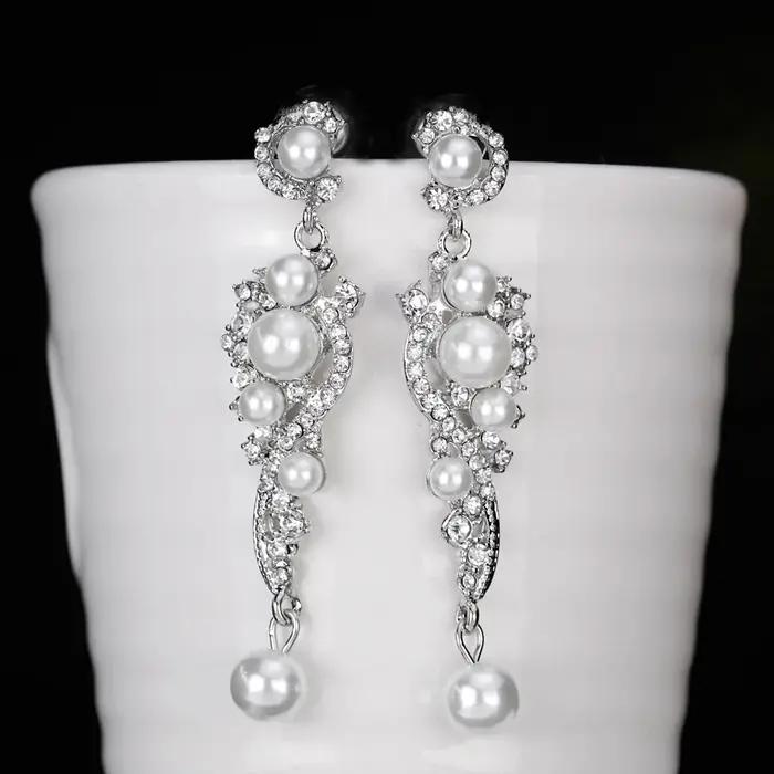 BLIJERY – boucles d'oreilles longues élégantes en perles simulées