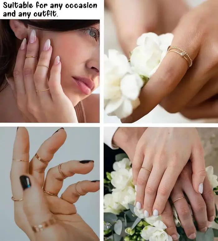 Bague fine empilable de 1.3mm pour femmes