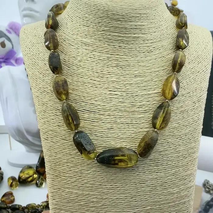 Collier d'ambre de la Baltique naturel fait à la main pour unisexe classique occasions spéciales cadeau de fête unique