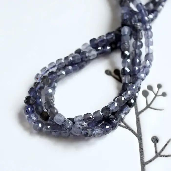 Perles Cube à Facettes Naturelles pour Femme