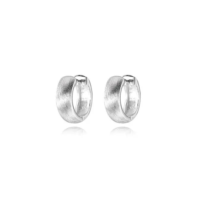 Boucles d'oreilles en argent 925 brossé, Design Unique et élégant pour femmes, nouvelle pièce minima