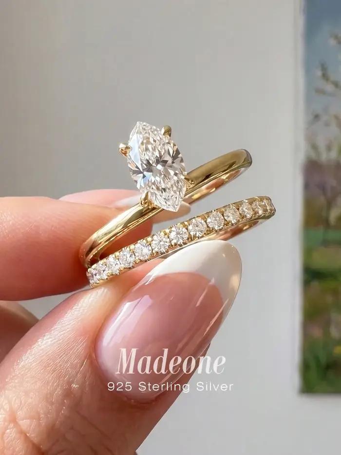 Bague de fiançailles en argent sterling 925 sertie de zircon scintillant pour femme occasions spéciales engagement mariage anniversaire cadeau de fête