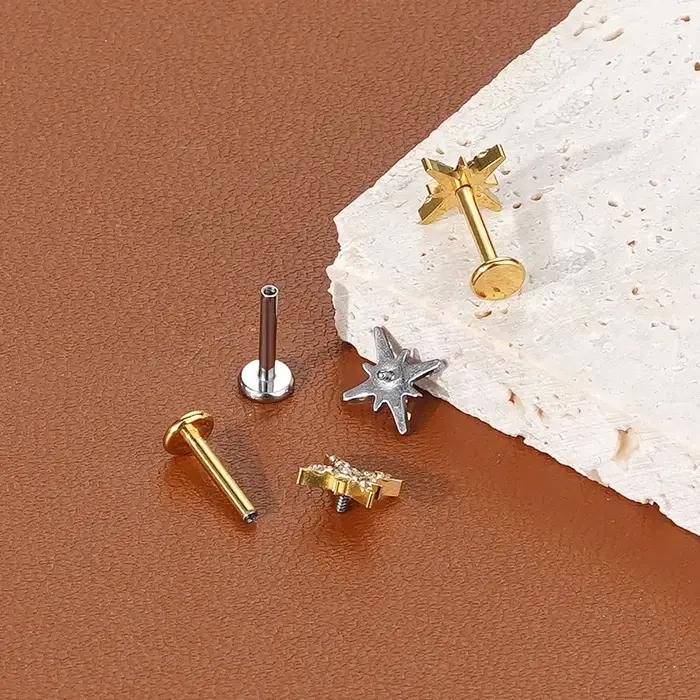 Boucle d'Oreille Tragus Élégante en Titane Pour Femmes Style Mode Bijoux de Corps Piercing Lèvre Boucles d'Oreille Occasions Spéciales