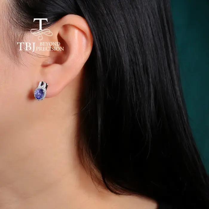 Boucles d'oreilles en Tanzanite bleue naturelle