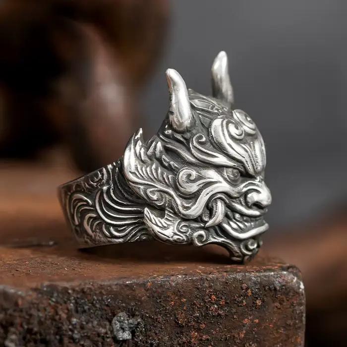 Bague Pixiu de la Bête Divine Créative pour Homme, Bijoux Masculins, Ouverture Chimique, Instituts Tridimensionnels, Motif Animal Chanceux, Cadeau