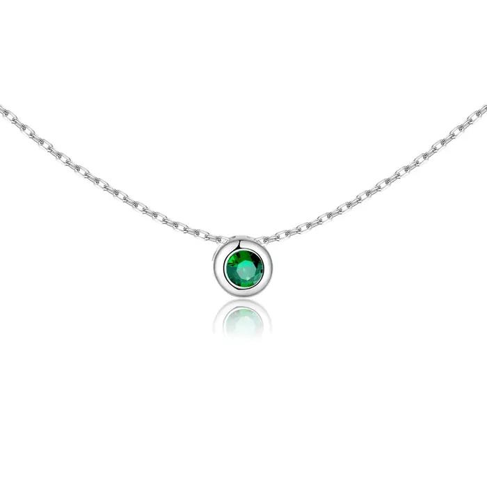 Collier pendentif rond en argent regardé 925 pour femme