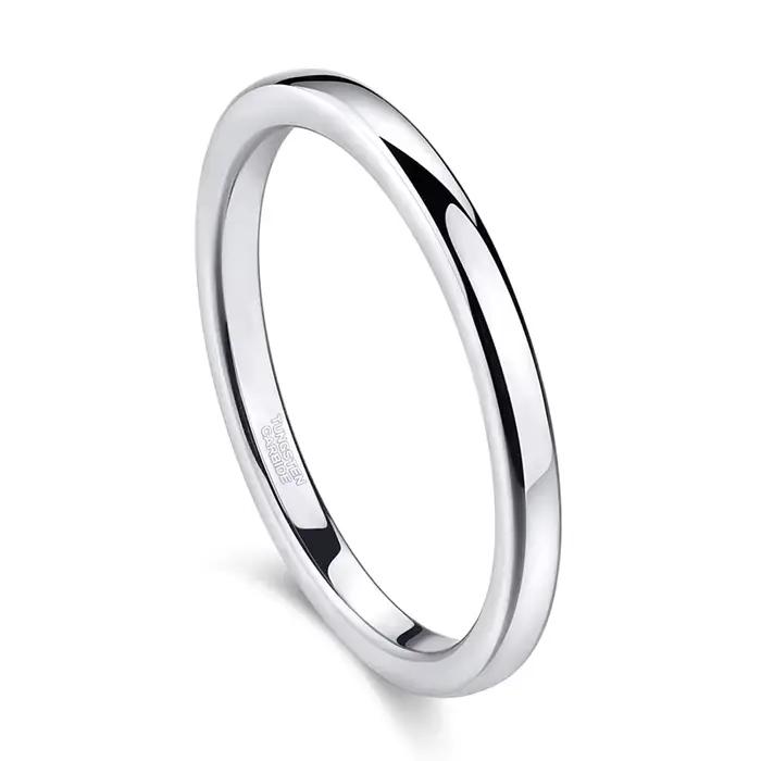 TIGRADE – bague fine en tungstène pour femmes, 2mm, poli, noir, or, Rose, argent, couleur mate, mode