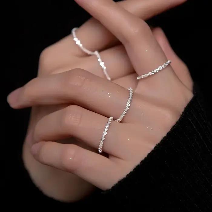 Bague scintillante Gypsophila en argent Sterling S925