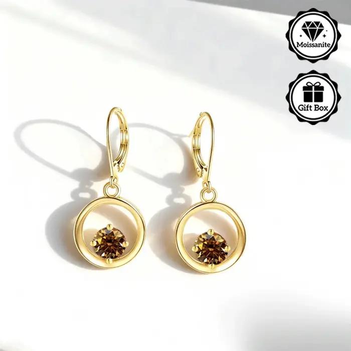 LAMVOICE bijoux pour femmes/boucles d'oreilles avec moissanite 1 carat hypoallergénique crochet boucle d'oreille cadeau
