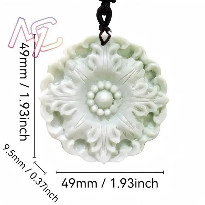 Collier en pierre sculptée naturelle jade solitaire pour femmes occasions spéciales bijou luxueux amulette unique
