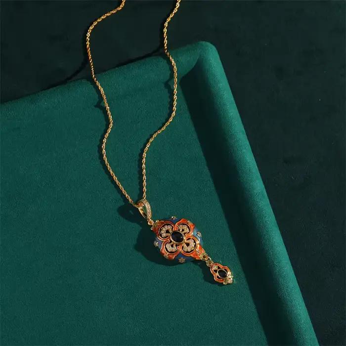 Ensembles de bijoux de Dubaï en émail narévidés pour femmes