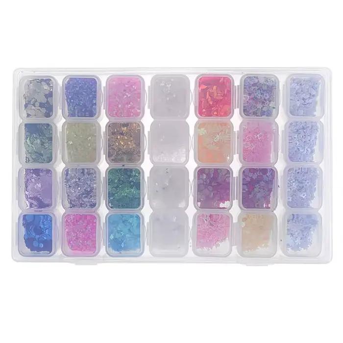 Boîte à bijoux transparente miniature de 28 pièces